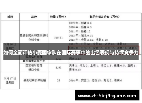 如何全面评估小麦国家队在国际赛事中的出色表现与持续竞争力